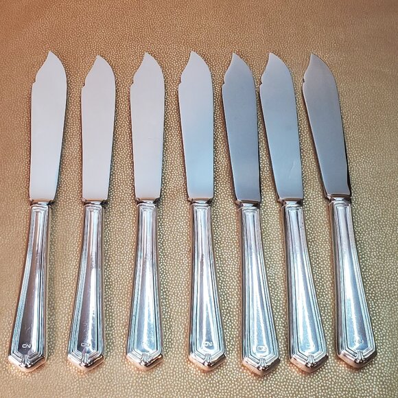 Vintage CN Railway Silverplated Fish Knives possibly 1960s–70s Set of 7 - Picture 8 of 8